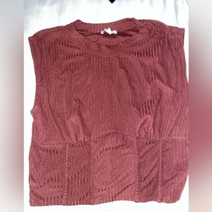 Brown Rabbit Rose crop top. Size XL
